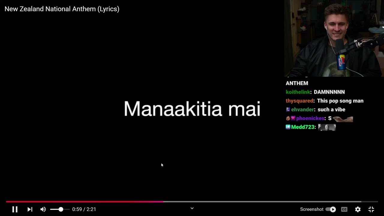 Ludwig rates NZ national anthem on stream