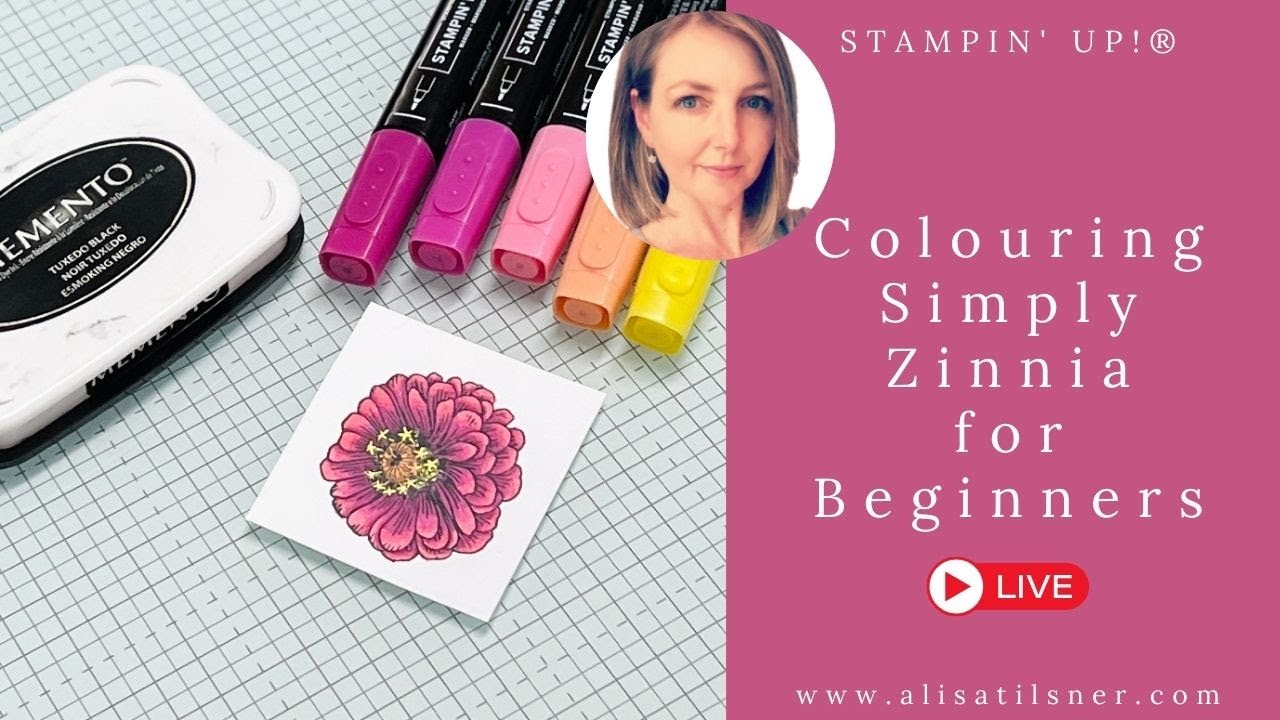 Colouring Stampin' Up! Simply Zinnia with Stampin' Blends for Beginners