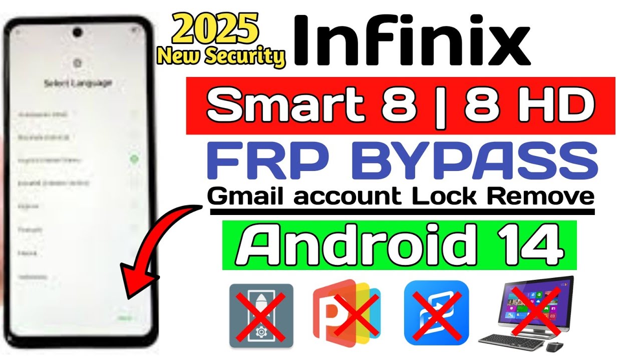 Infinix Smart 8 | 8 HD Frp Bypass Android 14 | infinix (x6525 , x6525D) frp bypass Android 14 , 2025