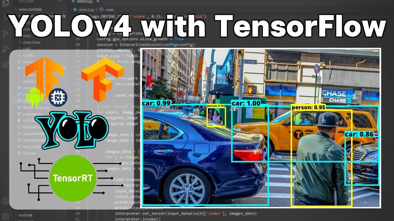 YOLOv4 Object Detection with TensorFlow, TensorFlow Lite and TensorRT Models (images, video, webcam)
