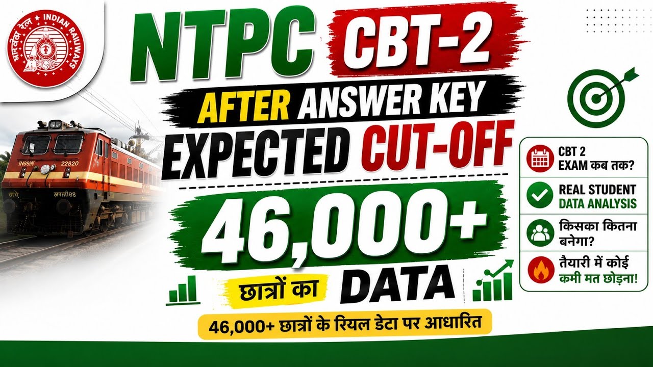 RRB NTPC CBT-2 Expected Cut Off After Answer Key 2026 | NTPC CBT-2 Category Wise Expected Cut Off |