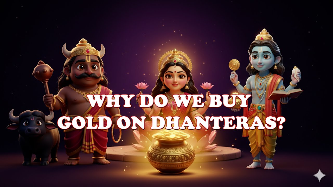 Dhanteras Story for Kids: Why We Buy Gold! (Yama Legend & King Hima) | Lakshmi & Dhanvantari