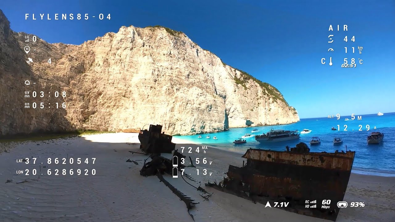 Navagio 2025! Zakynthos Greece. LOST FPV at sea.. Flywoo Flylens 85 DJI O4 Pro Cinematic, Goggles 3