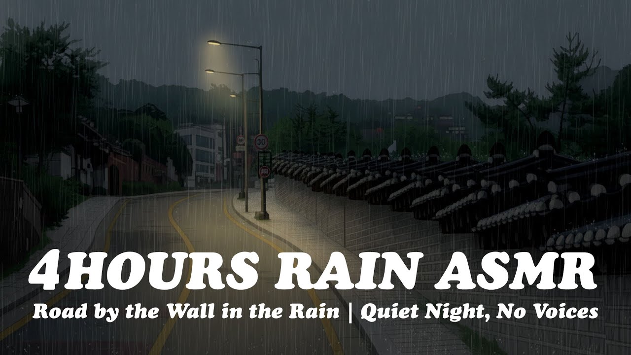 Road by the Wall in the Rain | Quiet Night, No Voices