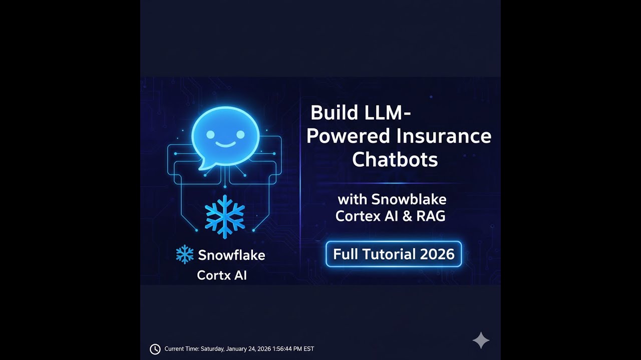 Build LLM-Powered Insurance Chatbots with Snowflake Cortex AI & RAG (Full Tutorial 2026)