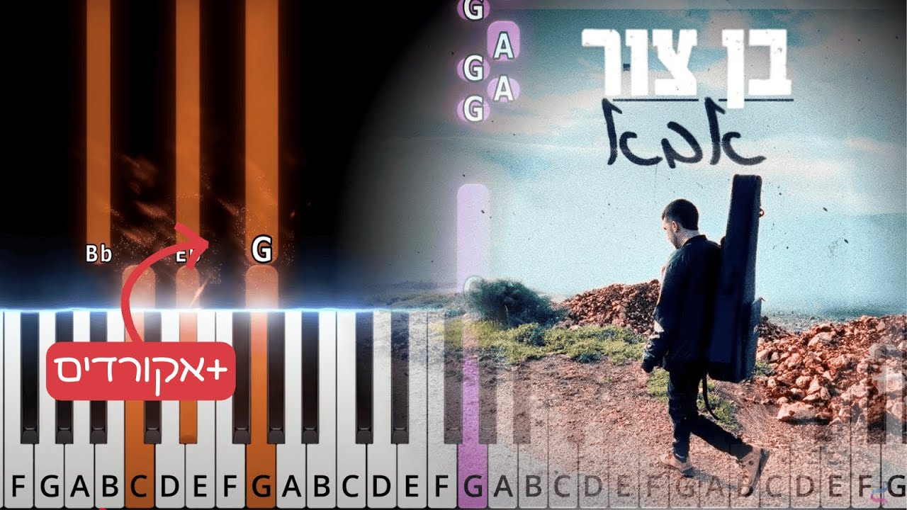 אבא - בן צור בפסנתר. Easy piano tutorial with chords