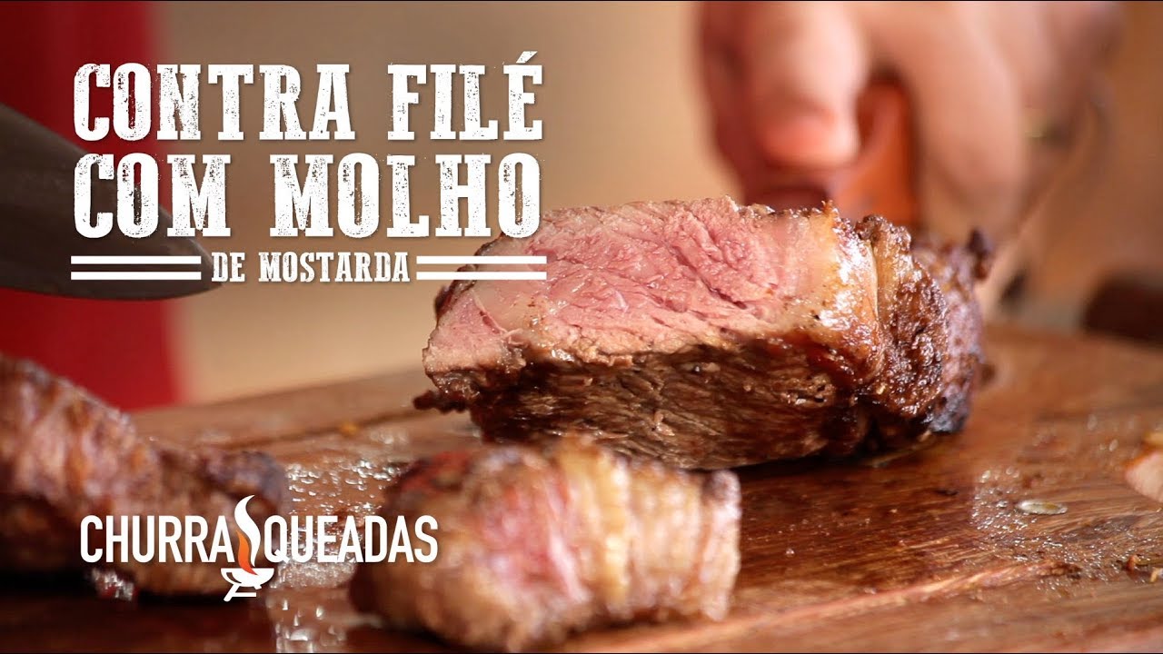 Churrasco com Seguidor (Contra filé com molho de mostarda) Churrasqueadas