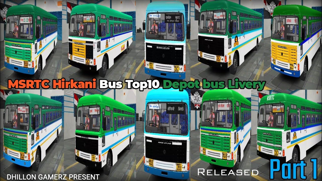 MSRTC Hirkani Bus Top10 Depot bus Livery| Bussid Livery| Download Now 