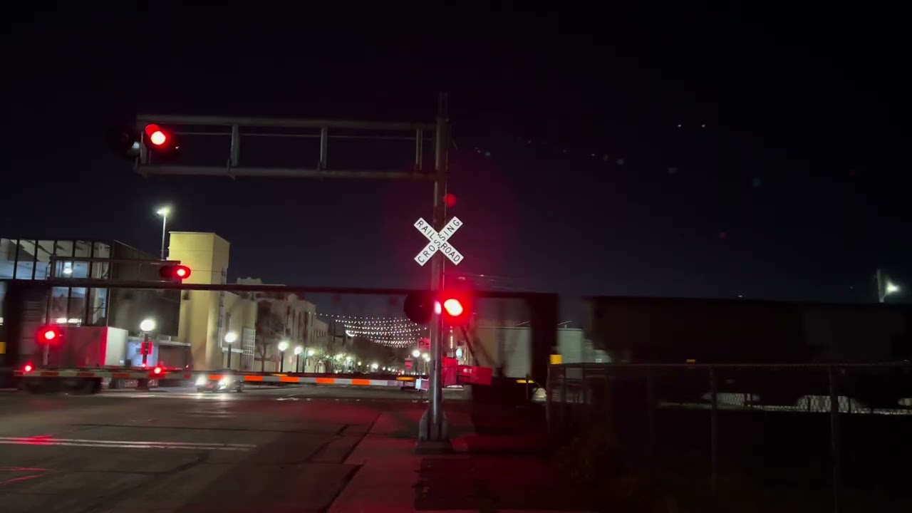 Rerouted - BNSF 7397 Manifest Train North - E, Elm Street. Railroad Crossing, Lodi CA