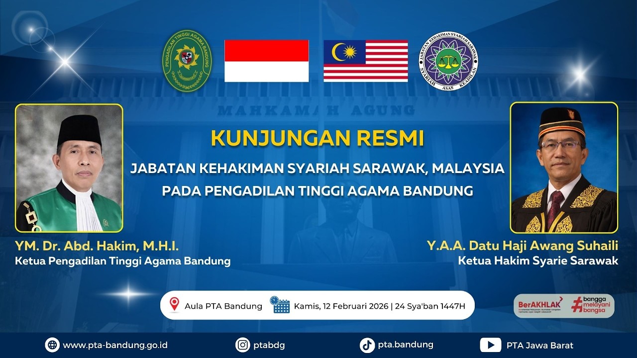 Kunjungan Resmi Jabatan Kehakiman Syariah Sarawak ke PTA Bandung