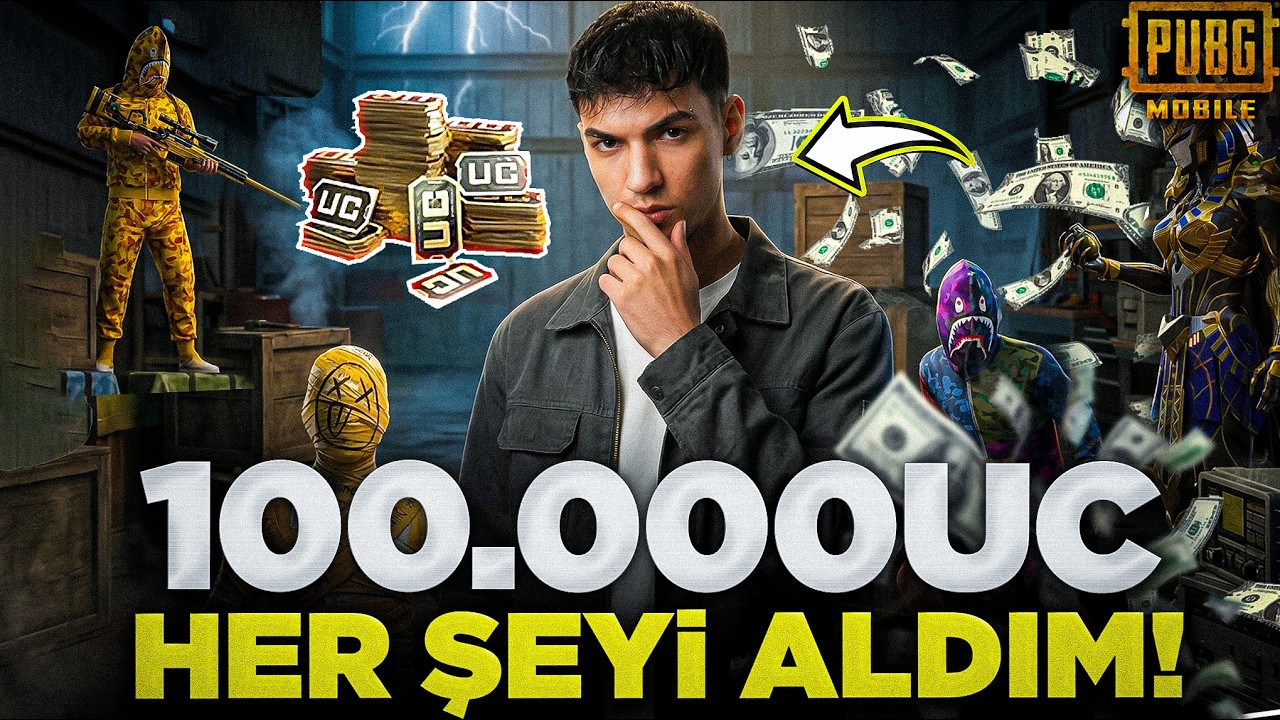 HAYATTAKİ T&Uuml;M ŞANSIMI KULLANDIM😨 100.000UC💲 (OYUNDAKİ HER ŞEYİ ALDIM) /PUBG MOBİLE