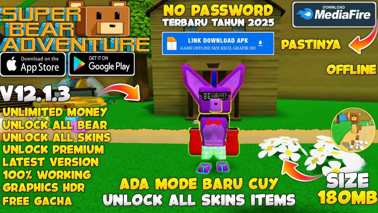 ОБНОВЛЕНИЕ!! Super Bear Adventure Mod Apk v12.1.3 Terbaru 2025 &mdash; бесплатные покупки и разблокиров...