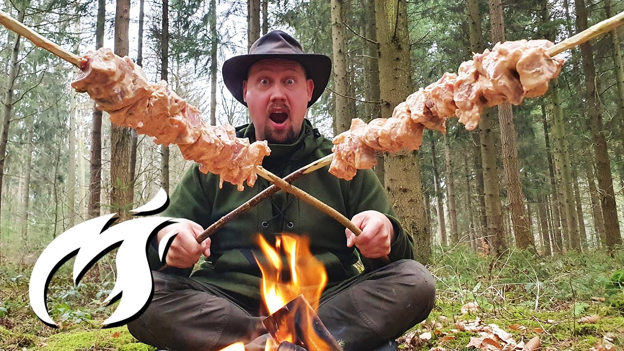 Monster Schaschlik über Feuer gegrillt! ASMR 🔥🔥🔥