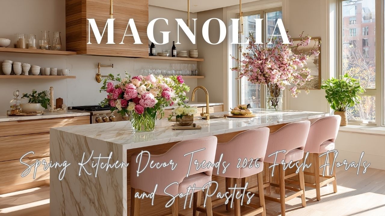 Spring Kitchen Decor Trends 2026 Inspired by Magnolia with Fresh Florals and Soft Pastels