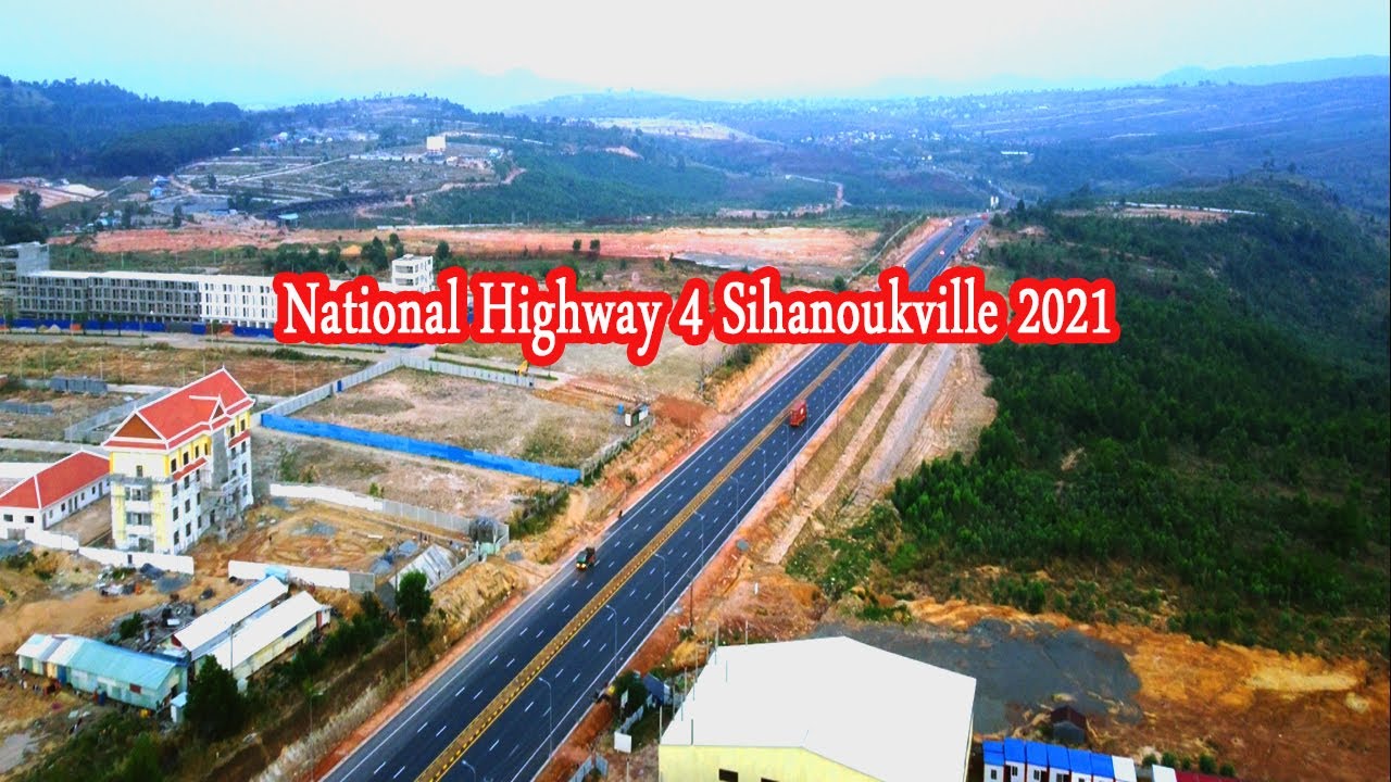 [4K] National Highway 4 Shooting by drone Sihanoukville 2021