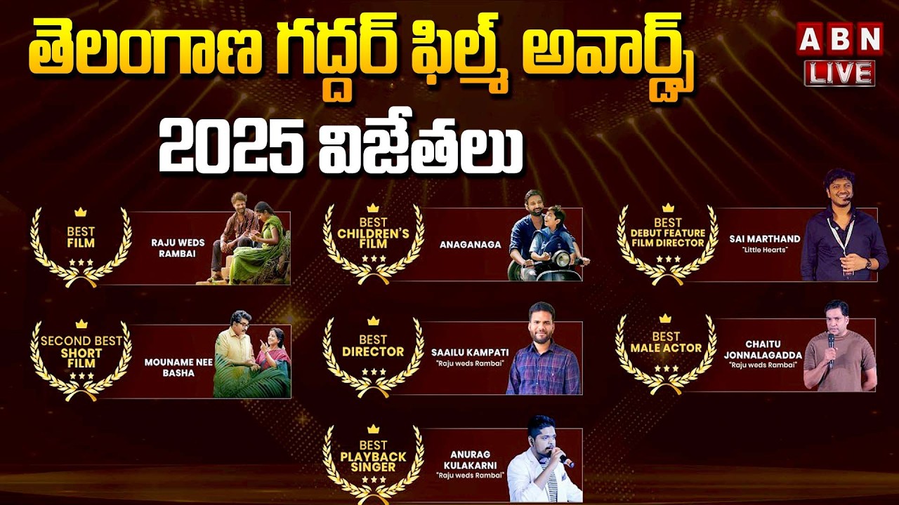 LIVE🛑 : ETV WIN - WINNERS - Telangana Gaddar Film Awards 2025 Winners | ABN Chitrajyothy