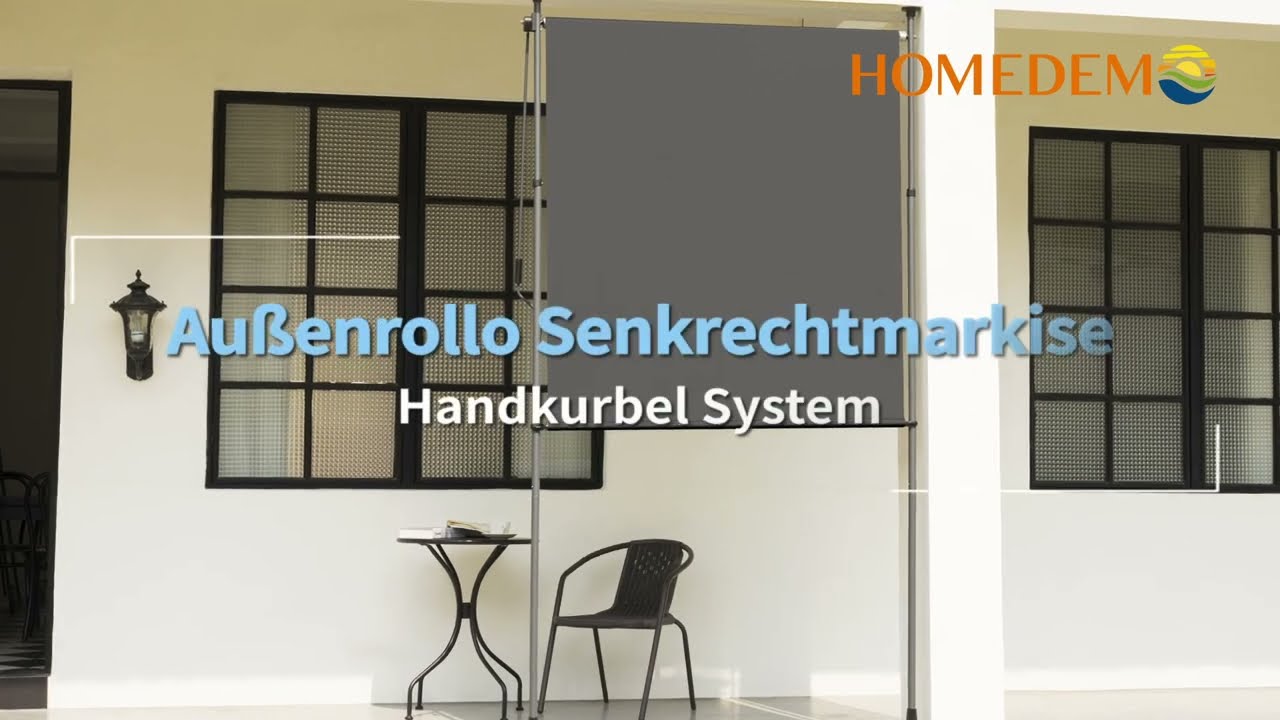 HOMEDEMO Senkrechtmarkise Au&szlig;en, Vertikalmarkise ohne Bohren