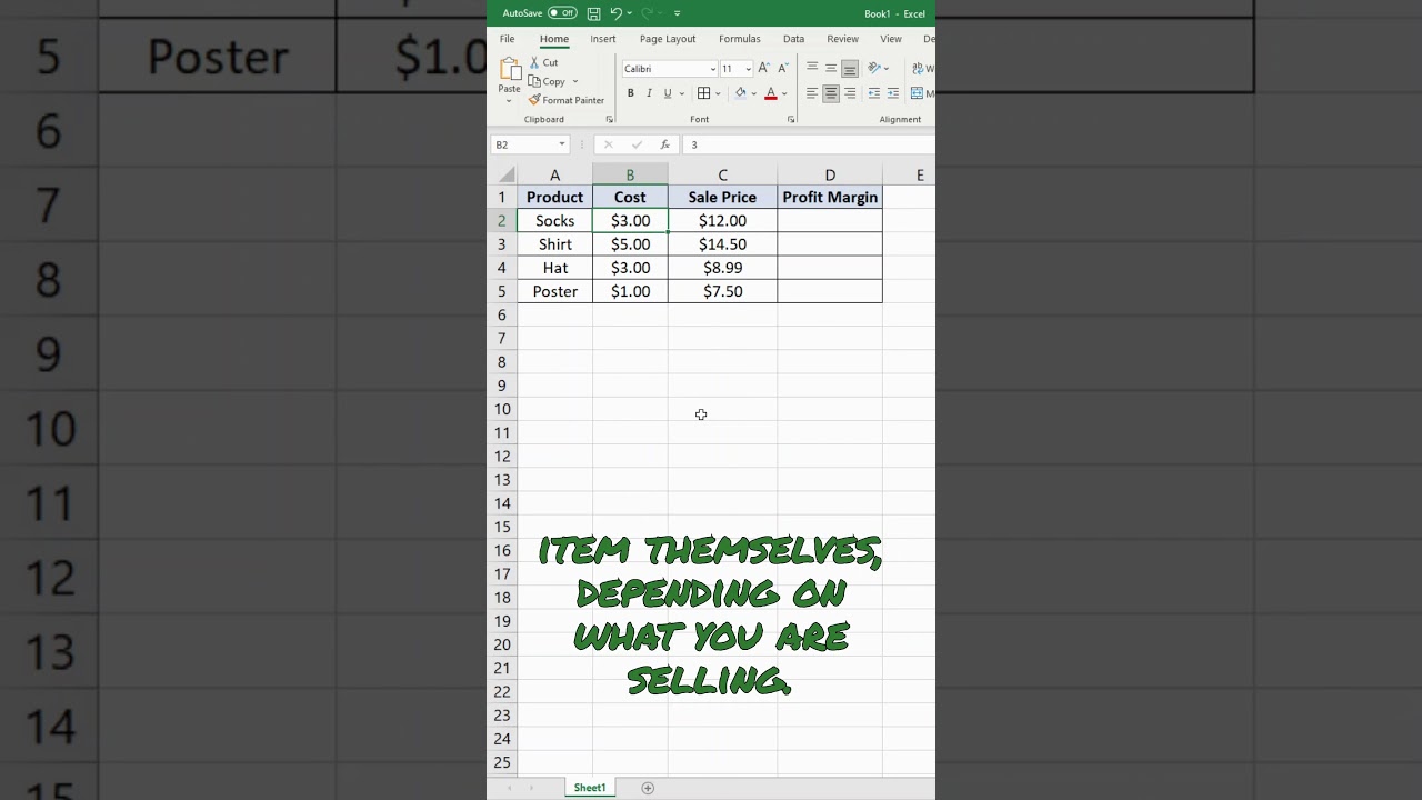 Как рассчитать рентабельность в Excel