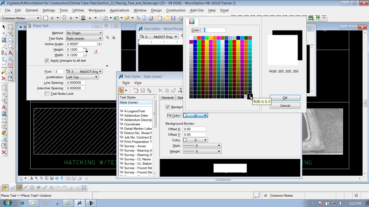 MicrostationV8I SS4 12.9 Text Styles