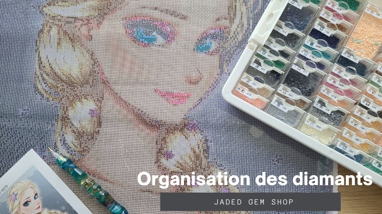 Organisation des diamants et préparation du diamond painting Bring A Chill de Jaded Gem Shop