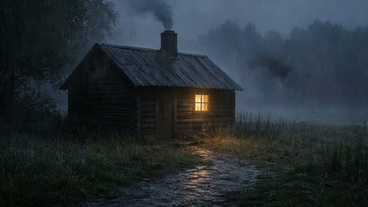 Rainy Mountain Night 🌙 Peaceful Cabin Ambience for Relaxation