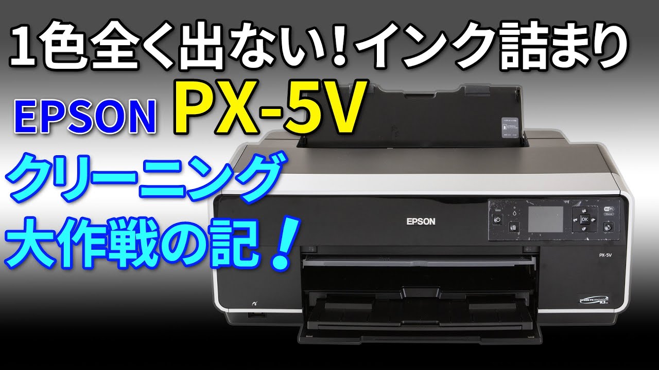 EPSON PX-5Vのインク詰まりをクリーニングした記録