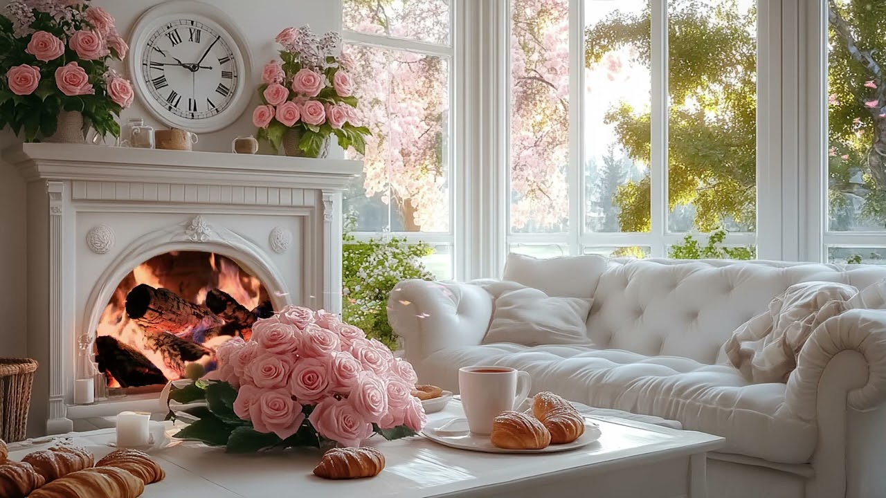 Relaxing Crackling Fireplace with Soft Piano Music - Music for Deep Sleep, Study, Stress Relief