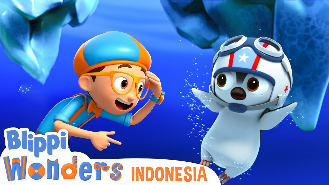 Berenang bersama pinguin 🐧 | Blippi Wonders Indonesia | Kartun Petualangan Anak