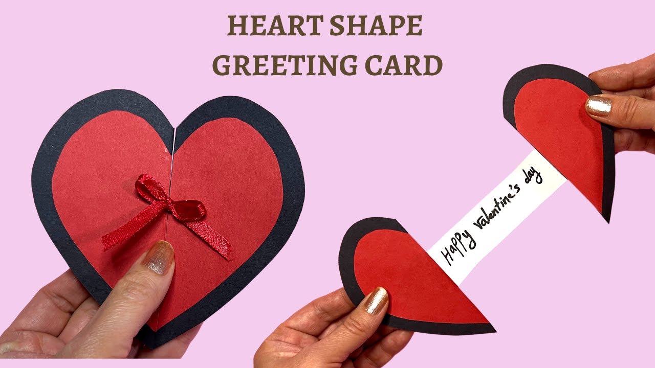 Greeting card DIY how to make an easy paper heart with a message /birthday valentine paper craft