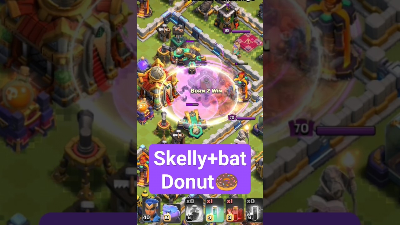 Skelly+bat Donut🍩 #coc #clashofclans #clashrooney #cocshorts #th16 #th15 #th14