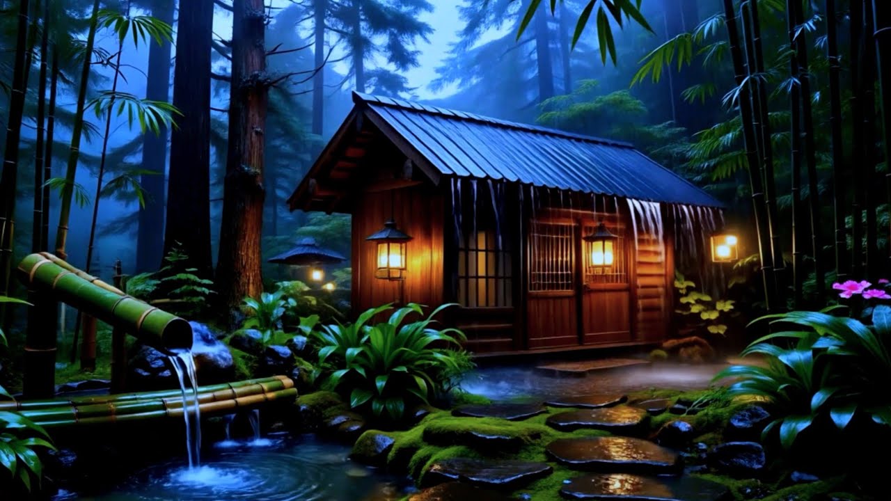Tranquil Bamboo Fountain Sounds with Piano | Relaxing Nature Spa Ambience 🍃🎶
