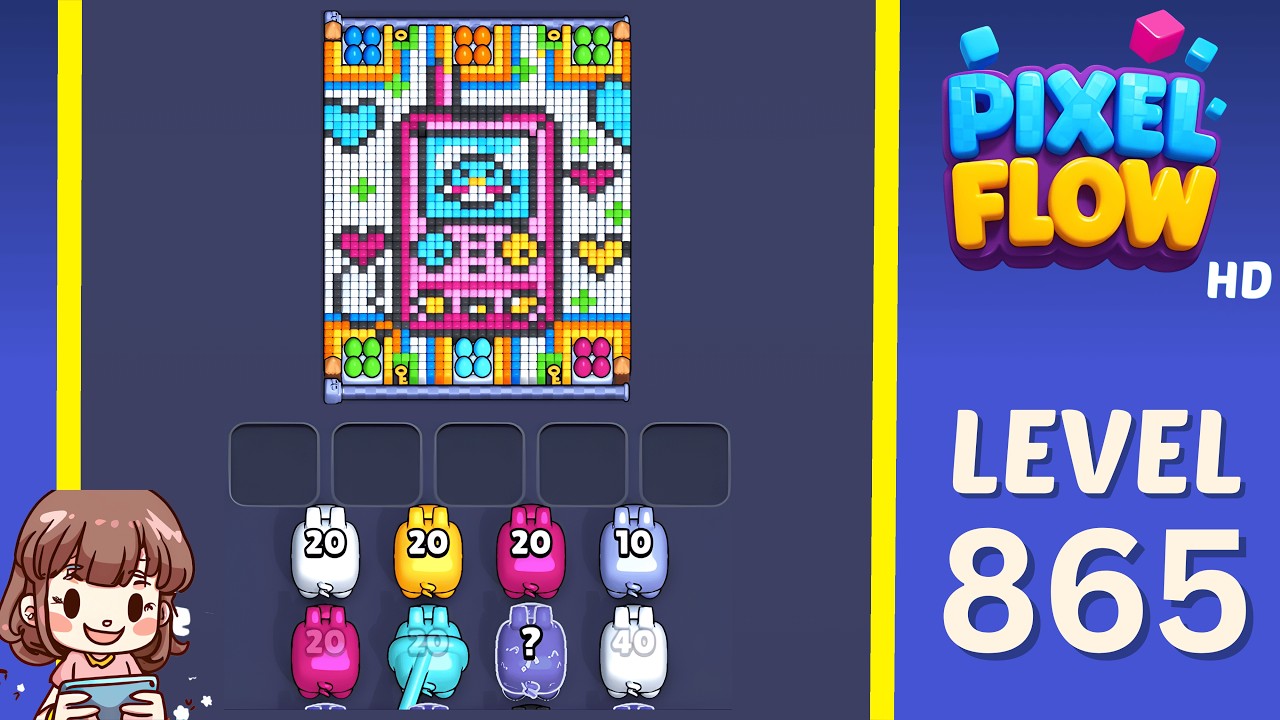 Pixel Flow Level 865 Solution Walkthrough
