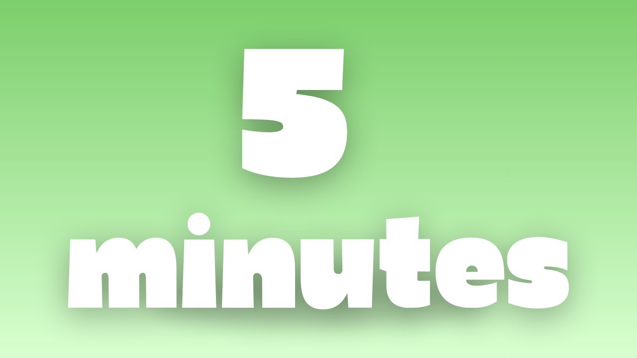 5 Minute Countdown Timer | Mint Green Gradient
