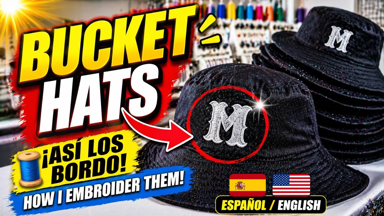 How To Hoop Bucket Hats  Easy to Embroider Como Embastar Sombreros Fasil para Bordar