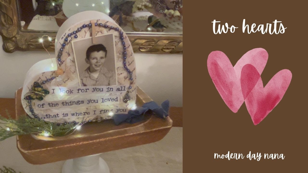 DIY Memory Hearts | Honoring Loved Ones with Photos, Fabric & Found Treasures