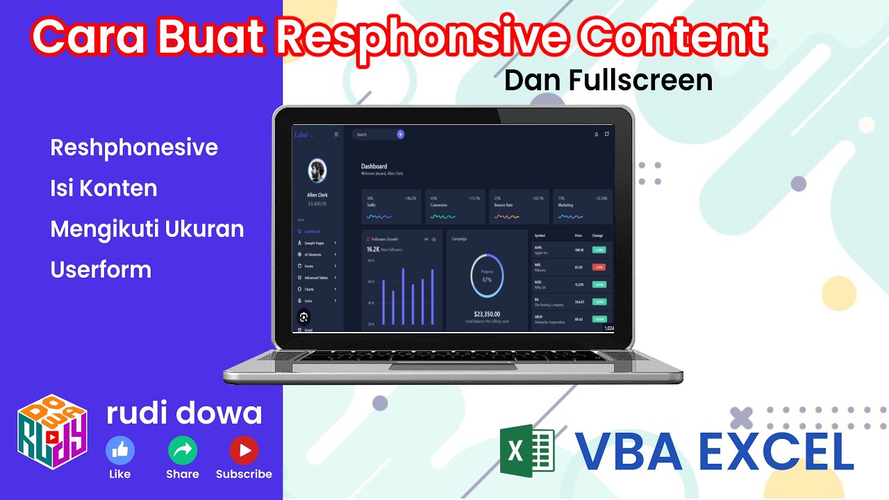 How to create Responsive Content and Fullscreen Userform VBA Excel