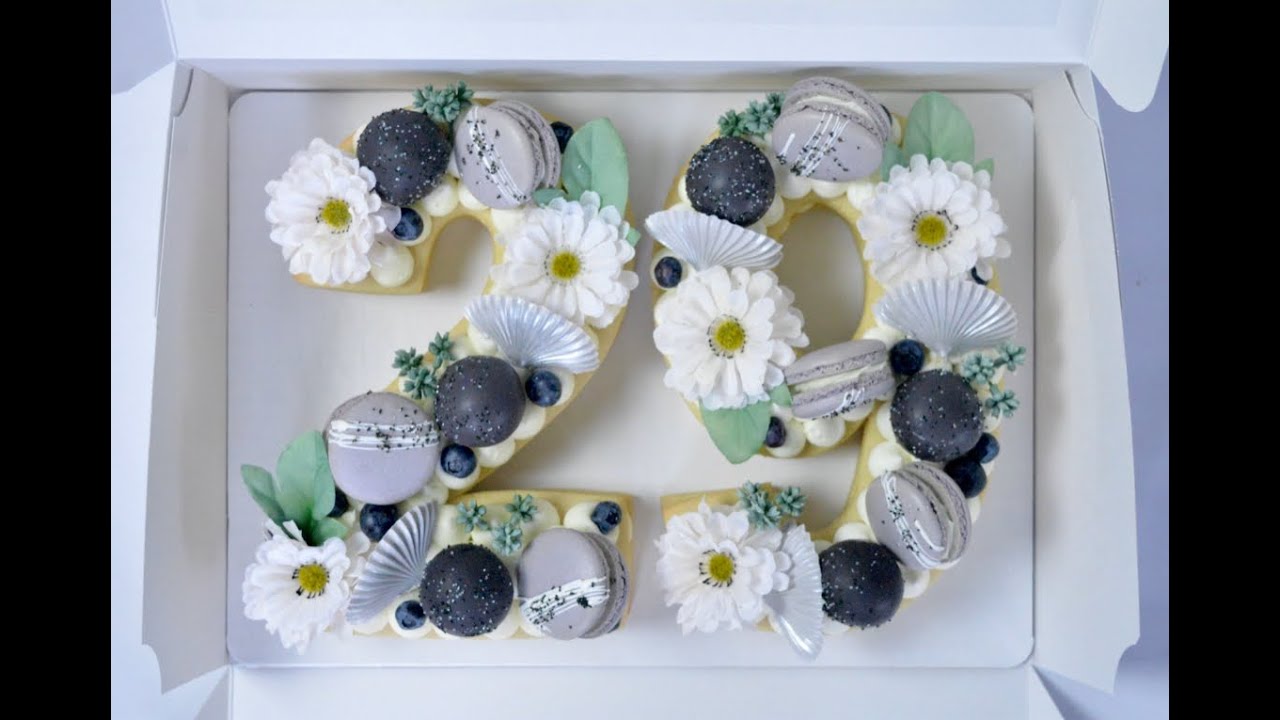 Number cookie cake full tutorial