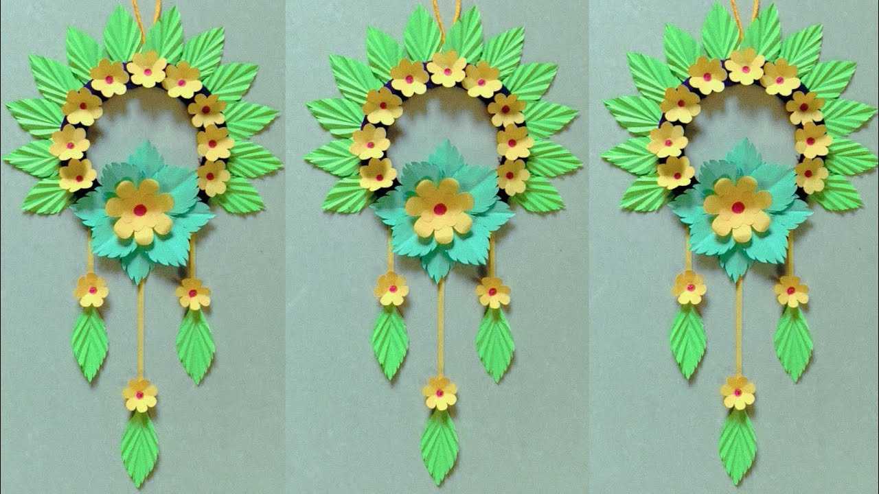 Diy creative paper leaf 🌿 and flowers craft!! beautiful ideas with home decor!!@manjaricrafthouse