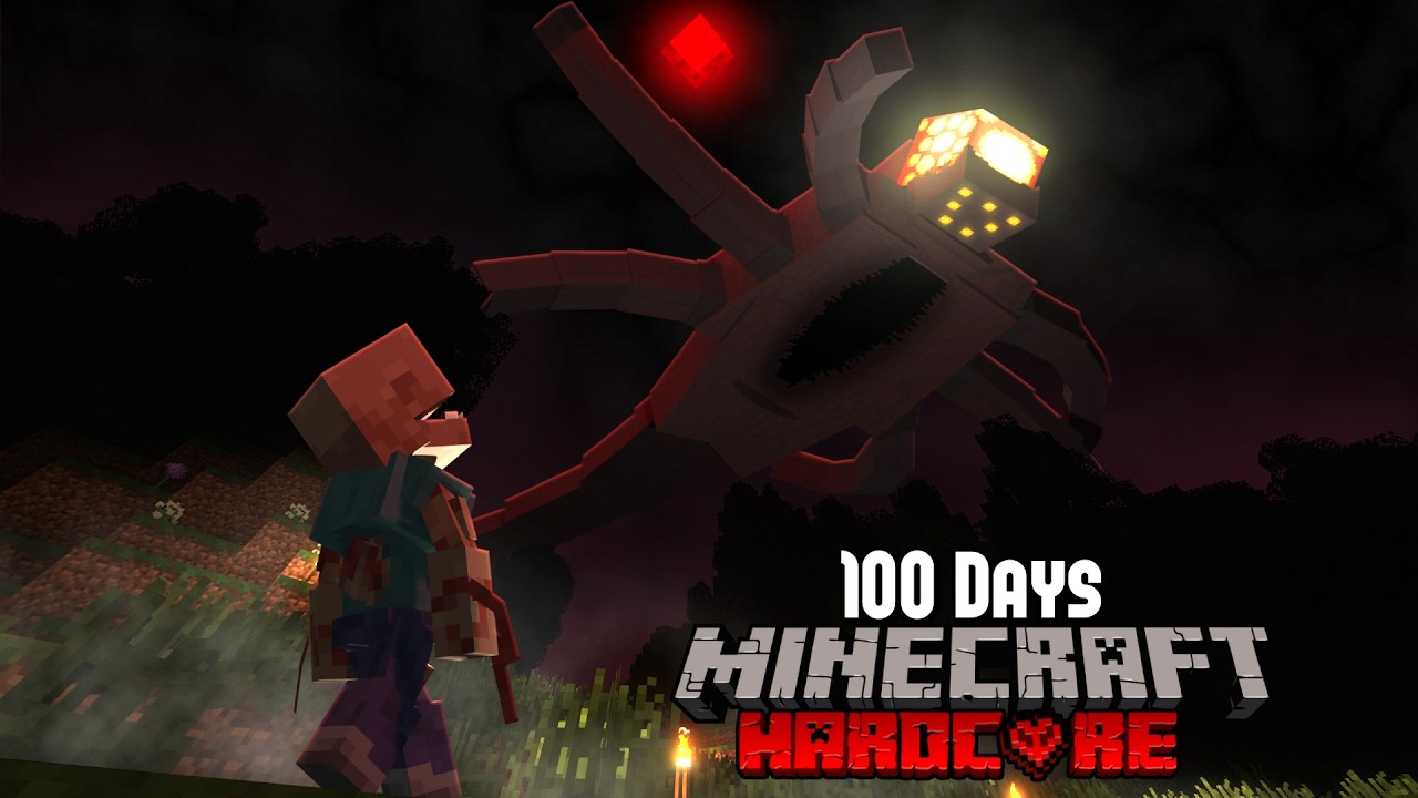 I Spent 100 Days In a Parasite Alien Apocalypse In Minecraft Hardcore