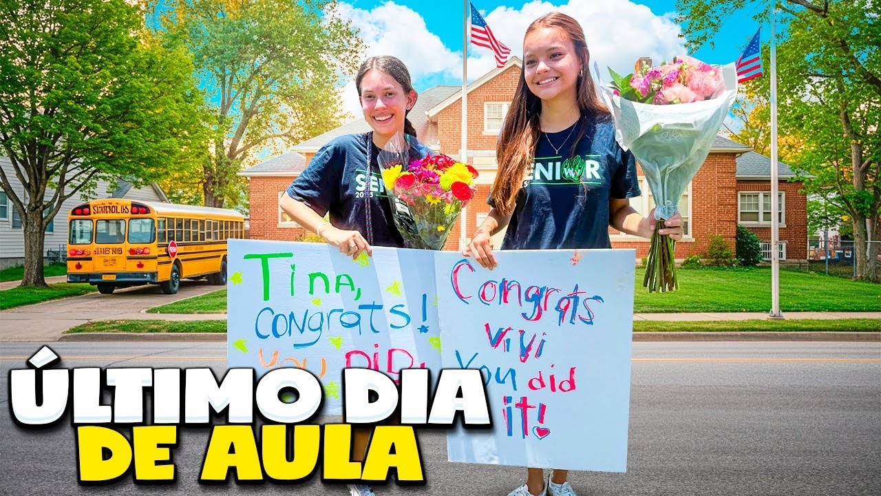 ÚLTIMO dia de AULA da minha irmã na HIGH SCHOOL nos EUA -  SENIOR WALKOUT