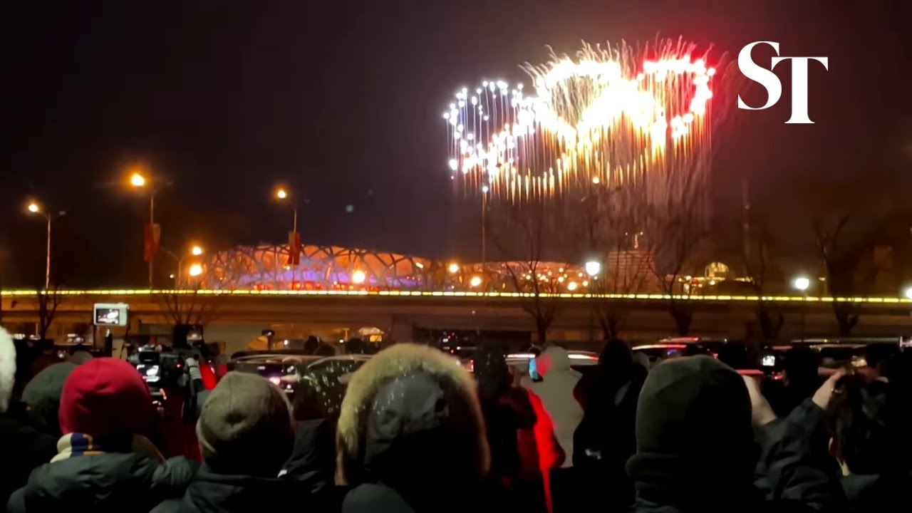 Fireworks at opening of Winter Olympic Games in Beijing