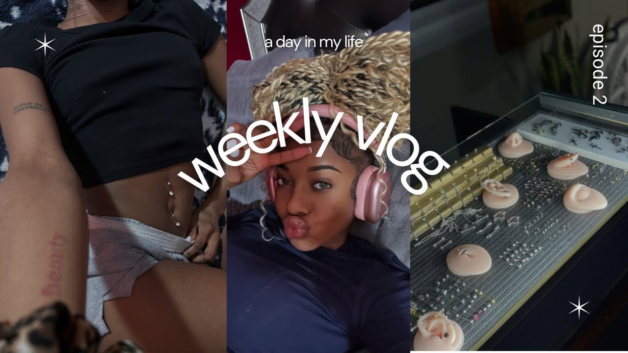 WEEKLY VLOG ( I got my outtie belly button pierced??!! + shopping + more )