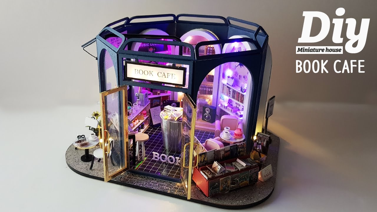 DIY Miniature Dollhouse KitㅣNeon bookcafeㅣ네온 북카페ㅣ미니어처하우스ㅣ박소소(soso miniature)