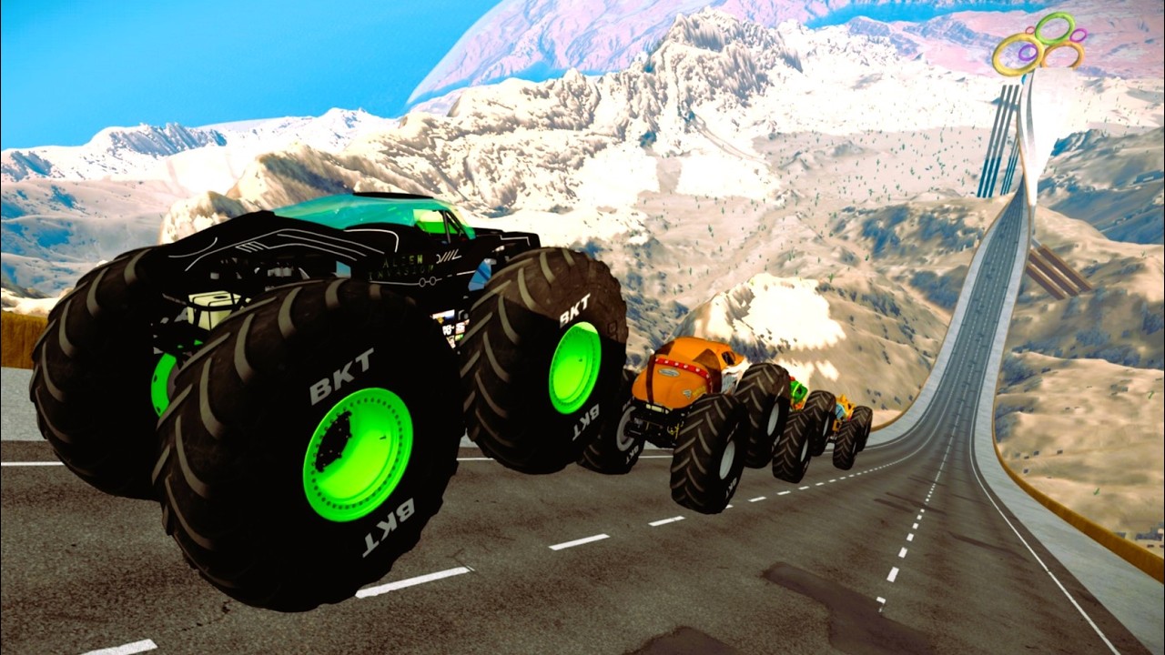 BeamNG CAR Monster #High Speed BeamNG CAR Monster Truck Jump 16 #USA
