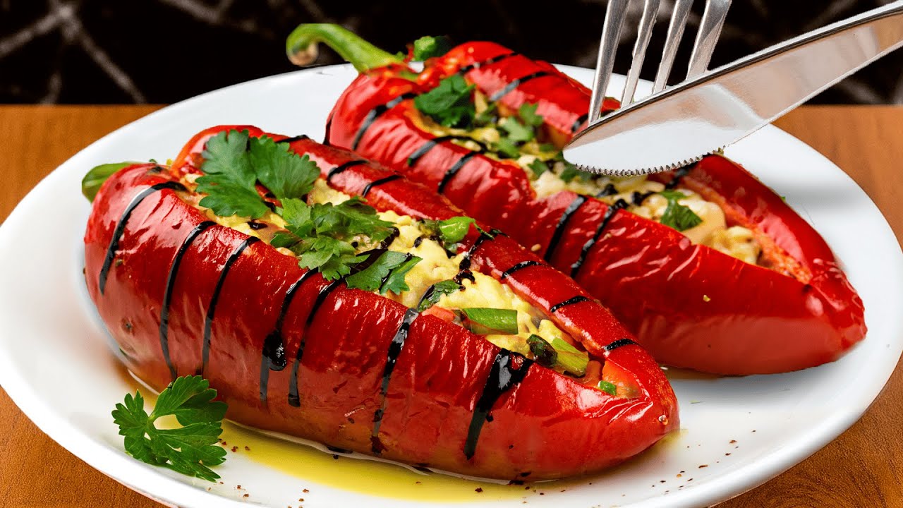 Leckerer als im Restaurant! Einfaches Rezept für gefüllte Paprika mit Feta in 15 Minuten!