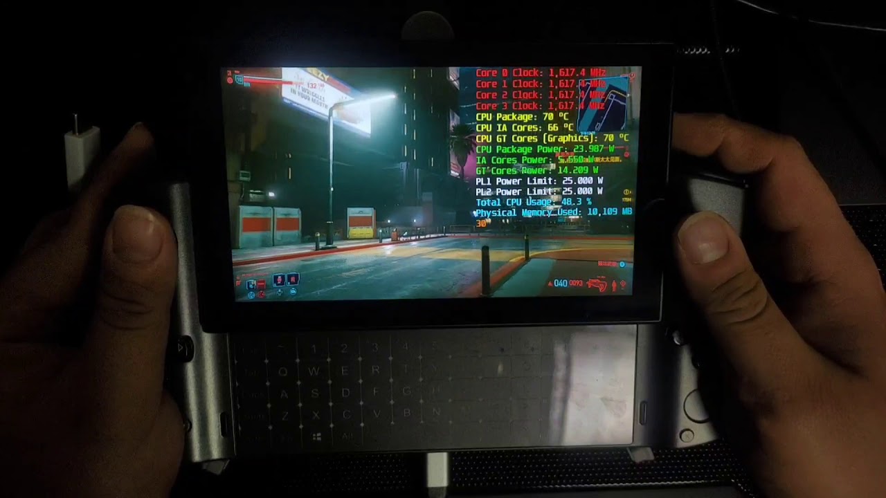 GPD WIN 3 1165g7 TEST Cyberpunk 2077 medium~high settings