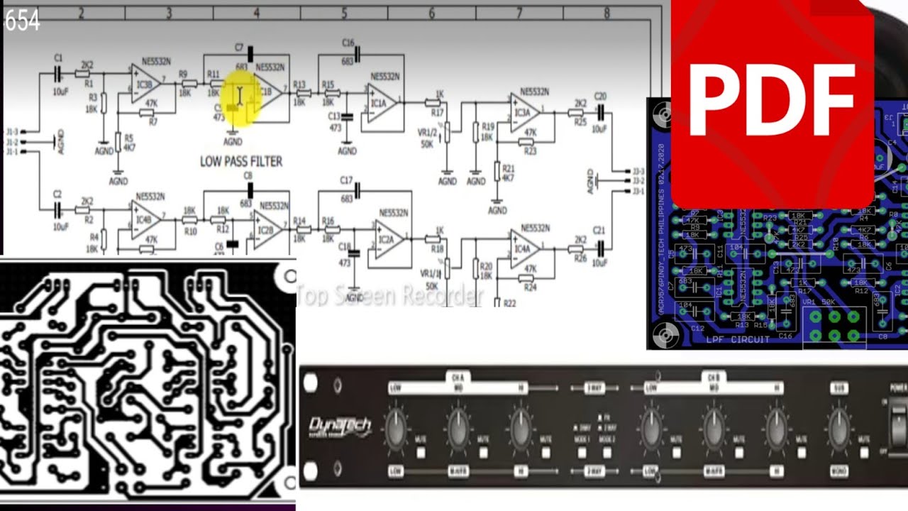 Active Low pass filter & 3WAY crossover Board