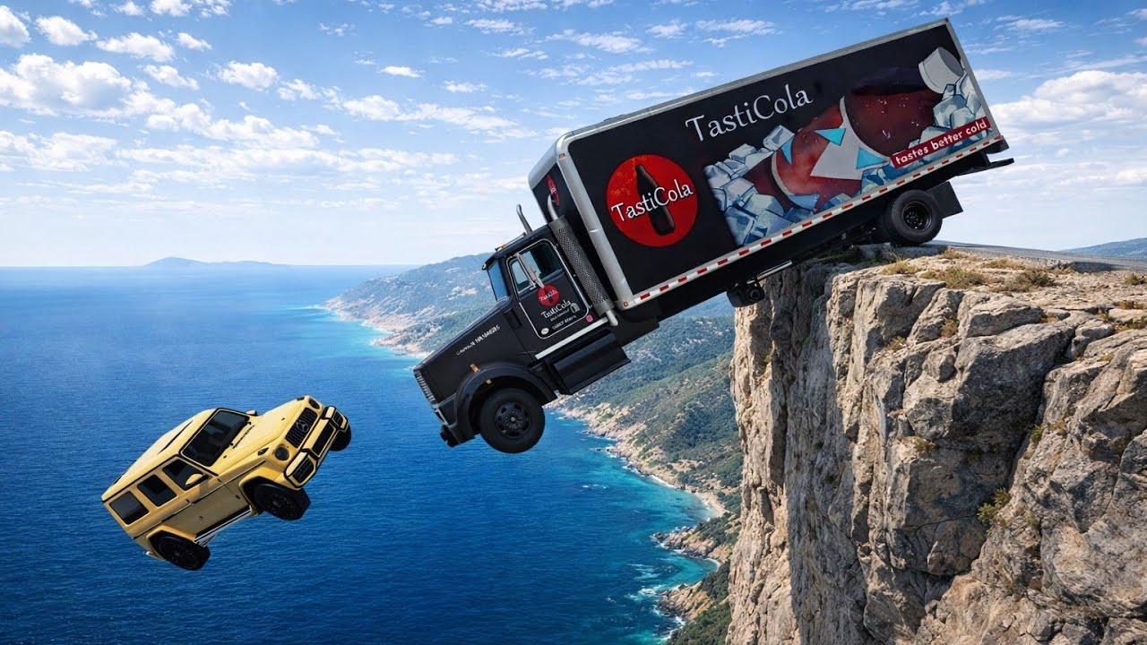 Car vs deadly Mountains Cliff Edge Crash! 🚛💥 | BeamNG Drive #74!