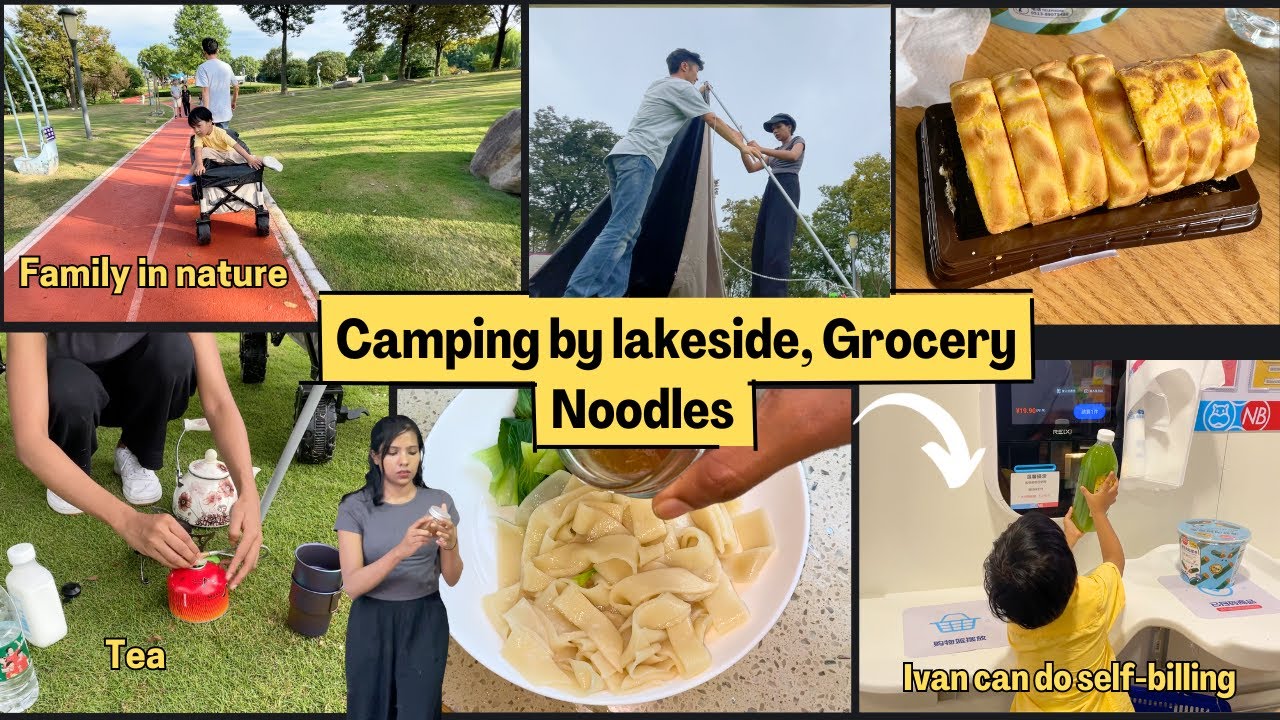 Camping with FAMILY I Grocery shopping I Thames town in Shanghai