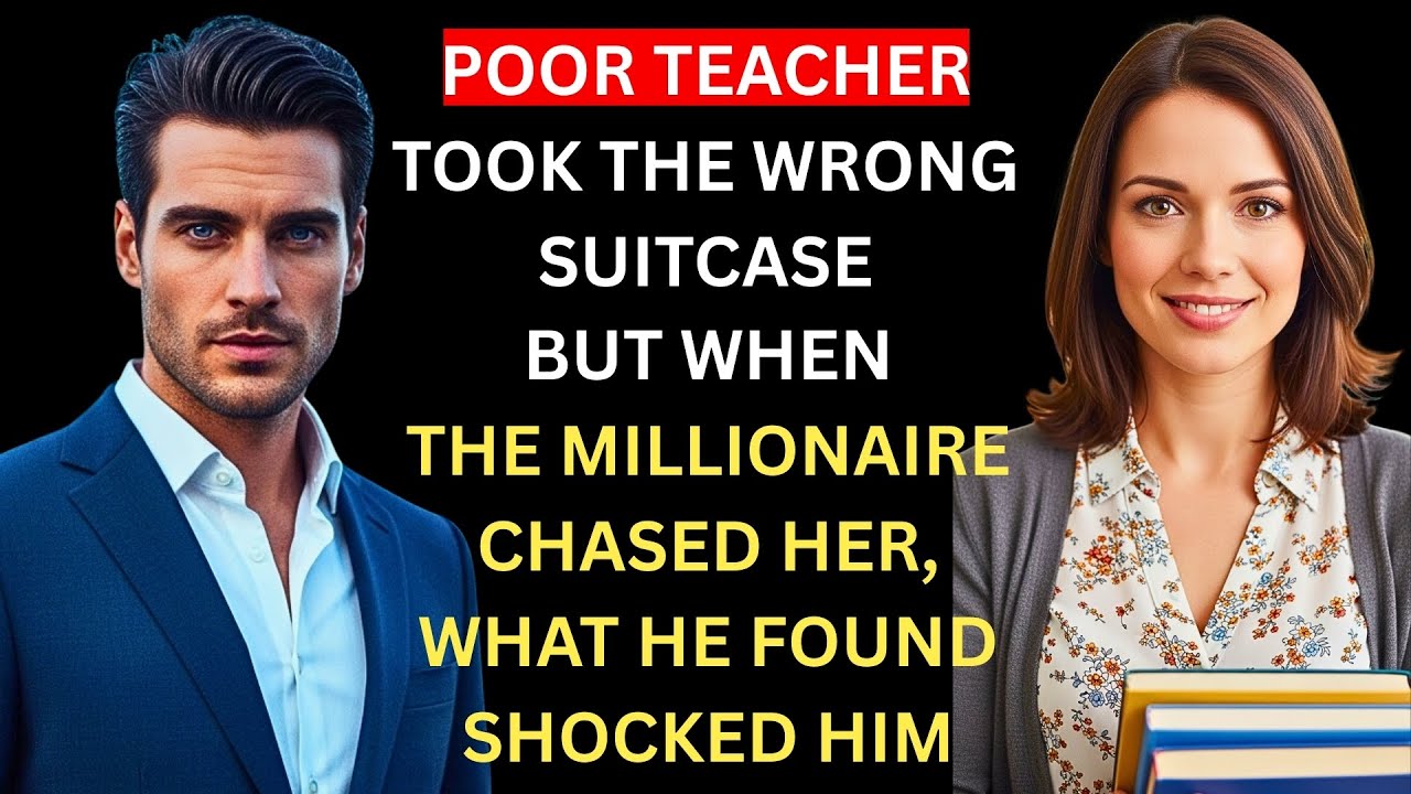 POOR TEACHER TOOK THE WRONG SUITCASE AT THE AIRPORT. BUT WHEN THE MILLIONAIRE CHASED HER, WHAT HE...
